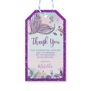Chic Mermaid Tail Birthday Party Thank You Favor Gift Tags