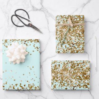 Chic Mint Glam Gold Glitzy Sparkle Glitter      Sheets