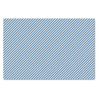 Chic Nautical Blue White Diagonal Stripes Pattern Tissue Paper