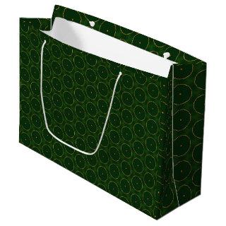 Chic Pine Green and Gold Decorative Christmas Large Gift Bag
