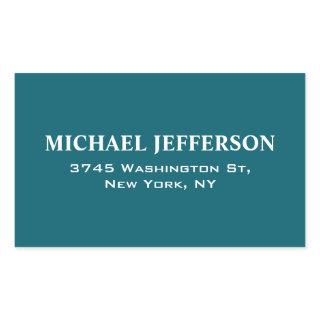 Chic Plain Dark Teal Color Personalized Custom Rectangular Sticker