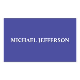 Chic Plain Deep Blue Personalized Custom Name Rectangular Sticker