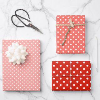 Chic Red Coral Orange White Polka Dots Pattern  Sheets