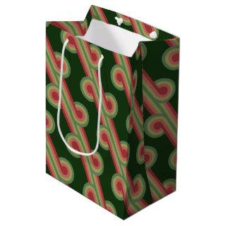 Chic Retro Funky Abstract Waves Art Pattern Medium Gift Bag