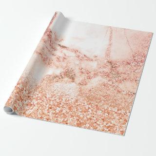 Chic rose gold glitter ombre pink glitter marble