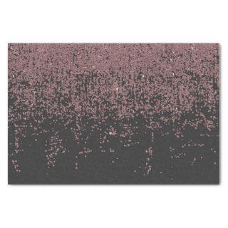 Chic Rose Gold Speckled Glitter Ombre Black Tissue Paper