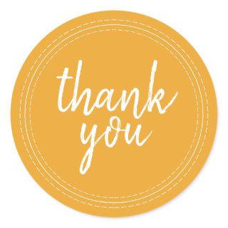 Chic Script Mellow Yellow Thank You Gift Label