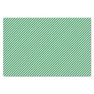 Chic Shamrock Green White Stripes Pattern Tissue Paper