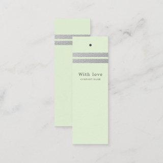 Chic Silver Foil Stripes | Mint Green Gift Tags