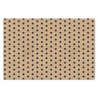 Chic Simple Black Dots On Rustic Faux Brown Kraft Tissue Paper