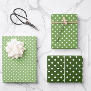 Chic Spring Forest Green Polka Dots Pattern  Sheets