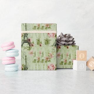 chic spring mint pink floral paris eiffel tower