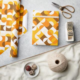 Chic Sunny Yellow Orange Brown Circles Art Pattern