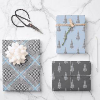 Chic Tartan Blue Gray Black Pattern  Sheets