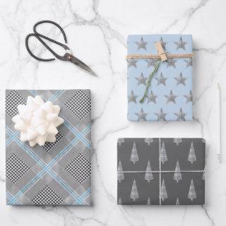 Chic Tartan Blue Gray Black Pattern  Sheets