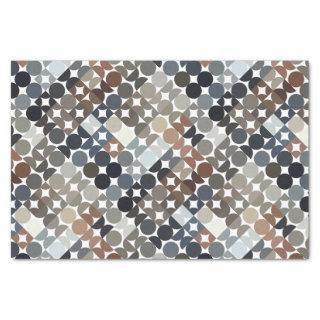 Chic Taupe Beige Gray Tan Brown Circles Pattern Tissue Paper