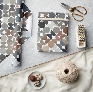 Chic Taupe Beige Gray Tan Brown Circles Pattern