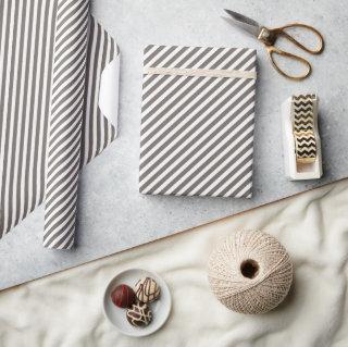 Chic Taupe Dark Gray Brown White Stripes Pattern