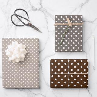 Chic Taupe Gray Tan Brown Polka Dots Pattern  Sheets