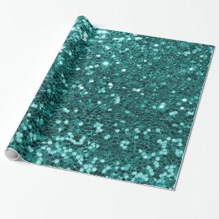 Chic Teal Faux Glitter