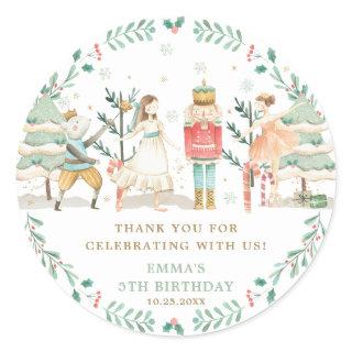 Chic The Nutcracker Ballet Christmas Birthday  Classic Round Sticker