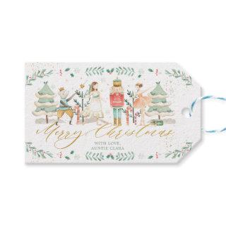 Chic The Nutcracker Ballet Merry Christmas Gold  Gift Tags