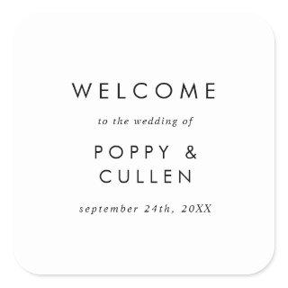 Chic Typography Wedding Welcome Square Sticker
