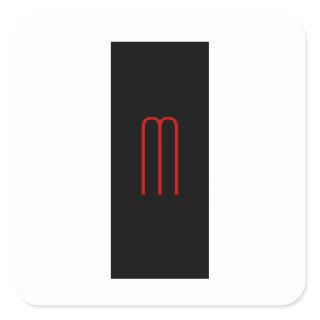 Chic Unique Monogram Black White Plain Simple Square Sticker