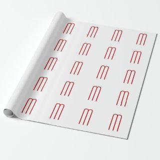 Chic Unique Monogram Red White Plain Simple