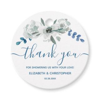 Chic Watercolor floral baby shower Thank you Favor Tags
