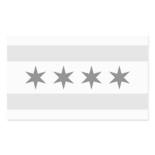 Chicago Flag Noir Rectangular Sticker