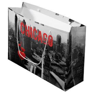 Chicago Skyline1930's from Above view Photograph Large Gift Bag