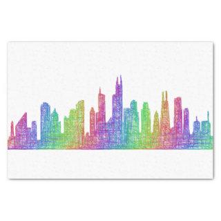 Chicago skyline tissue paper
