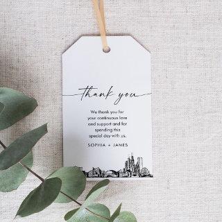 Chicago Skyline Wedding Thank You Favor Tag