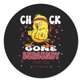 Chick Gone Burgundy For Sickle Cell Awareness Chic Classic Round Sticker