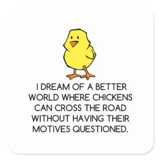 CHICKEN MOTIVES SQUARE STICKER