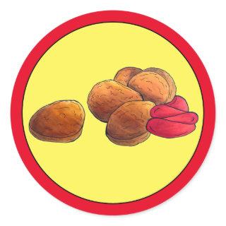 Chicken Nuggets Ketchup Junk Fast Food Foodie Classic Round Sticker