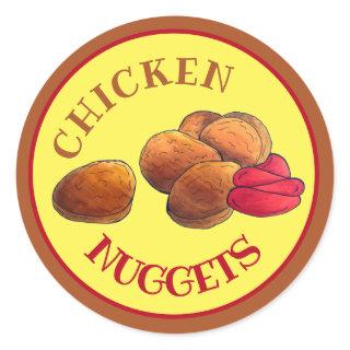 Chicken Nuggets with Ketchup Junk Food Foodie Classic Round Sticker