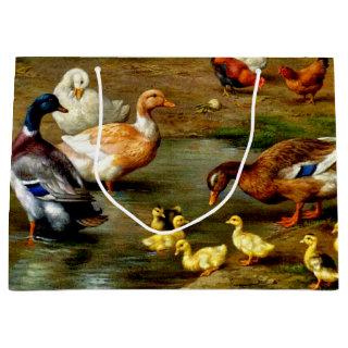 Chickens, Ducks And Ducklings At The Farm Large Gift Bag