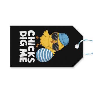 Chicks Dig Me Easter Funny Egg Hunt Gift Tags
