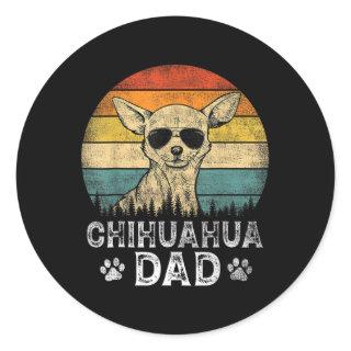 Chihuahua Dad Dog Lovers Father's Day Tee  Classic Round Sticker