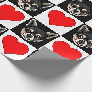 Chihuahua Dog Face Heart Pattern Cute Puppy Gift