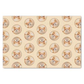 Chihuahua Long-Haired Painting Original Dog Art Tissue Paper