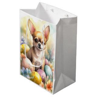 Chihuahua with Easter Eggs Holiday  Medium Gift Bag