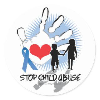 Child Abuse Handprint Classic Round Sticker