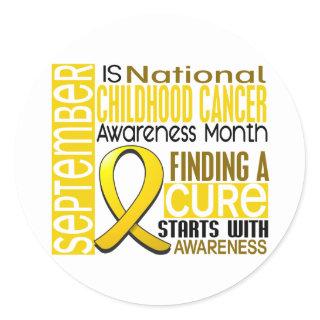 Childhood Cancer Awareness Month Ribbon I2 1.5 Classic Round Sticker