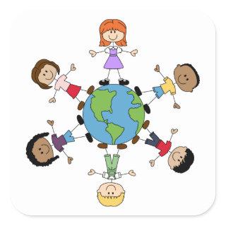 Children Around the World Square Sticker