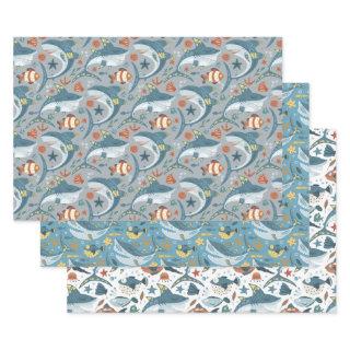 Children Birthday Ocean Sea Shark Fish Favors  Sheets