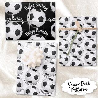 Child's Party Black & White Soccer Ball Pattern  Sheets