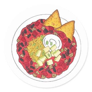 Chili Chilli Soup Cookoff Competition Supper Food Classic Round Sticker